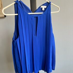J. Crew Women's Royal Blue Pleated Blouse